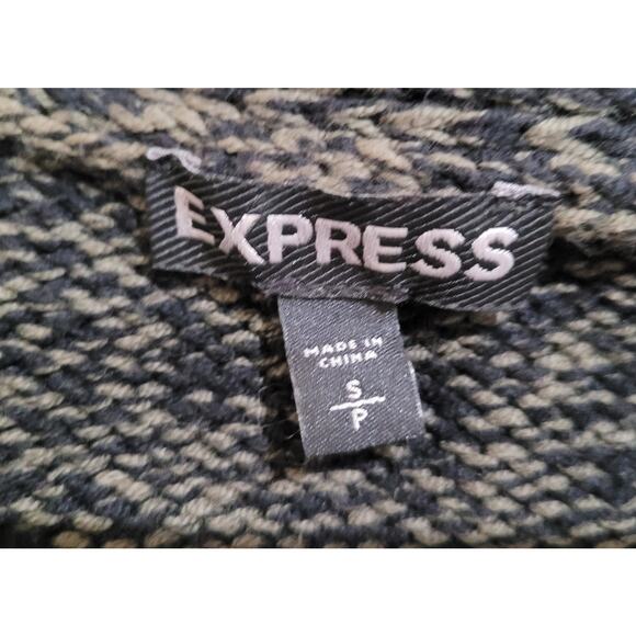 Express Gray Speckled Knit Sweater Sz S 3/4 Sleeve V-Neck Cozy Capsule Classic - Picture 5 of 10